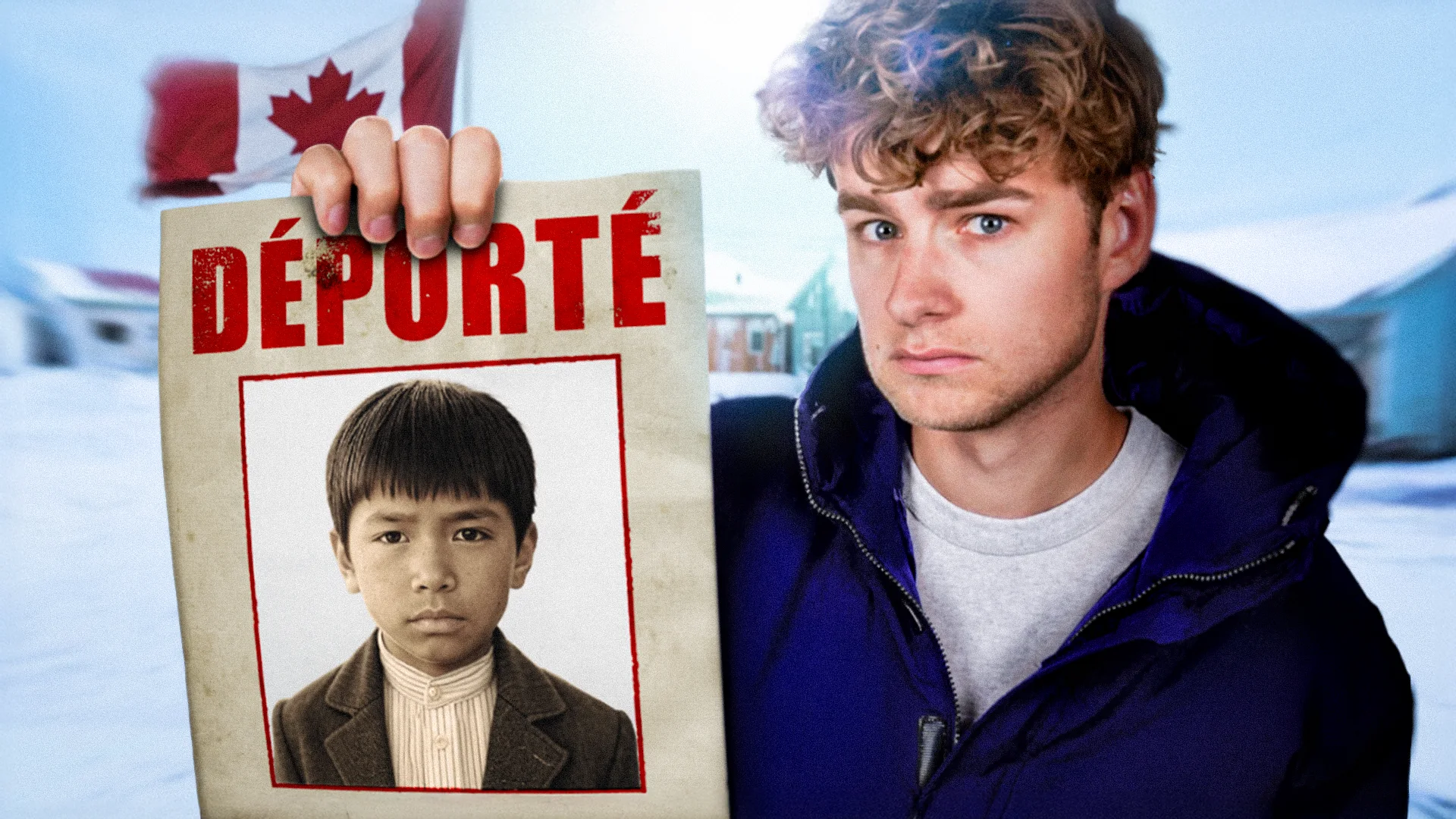 Arthur présentant un portrait de déporté