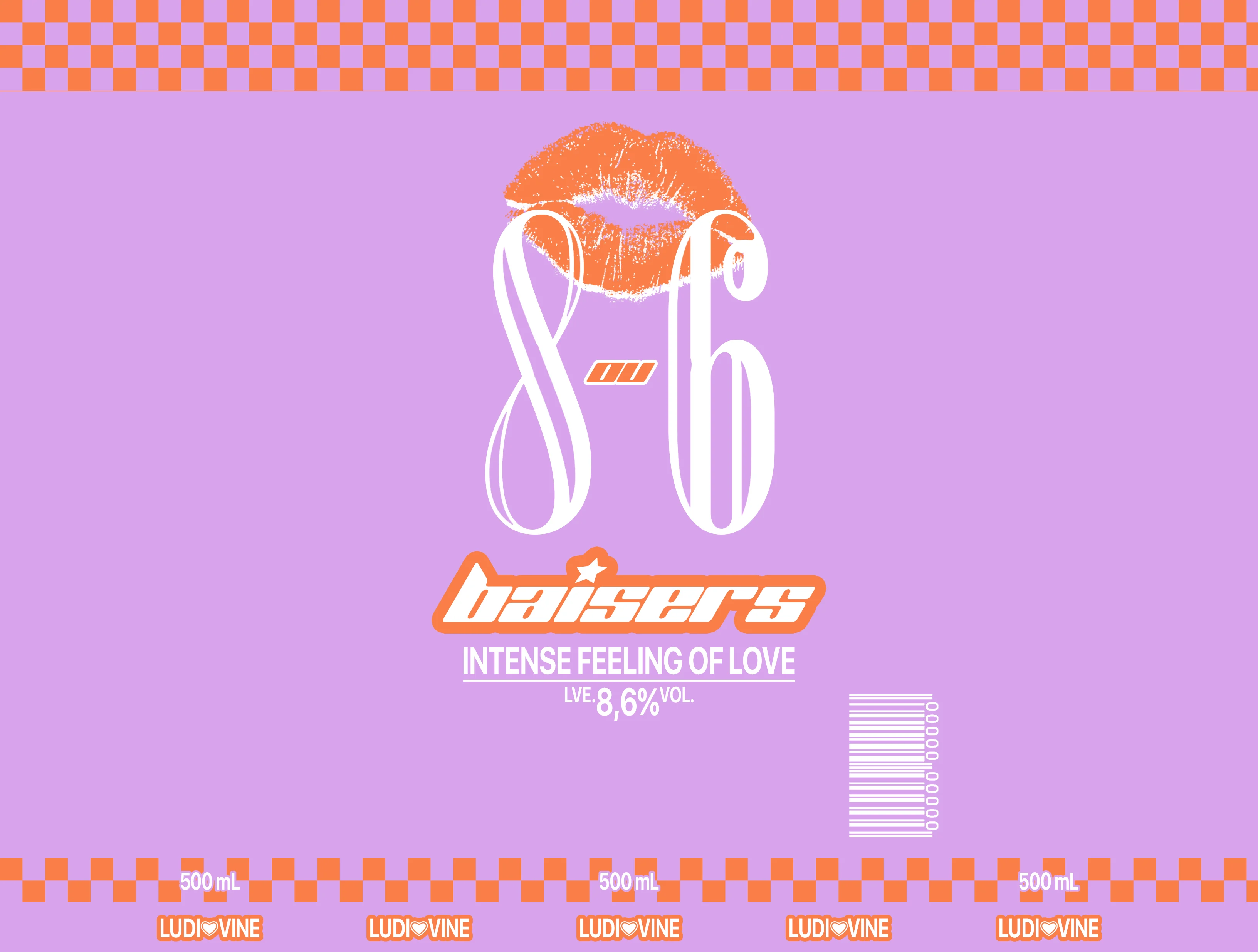 Étiquette de la canette 86 Baisers