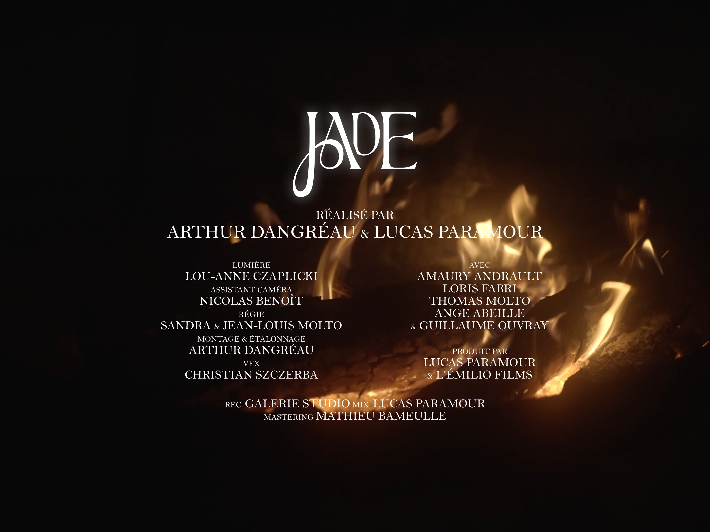 Générique du clip Jade